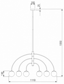 Люстра на штанге Eurosvet Cenacolo 30179/6 черный