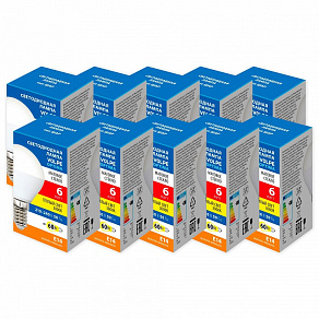 Набор из 10 ламп светодиодных Volpe OPTIMA E14 6Вт 3000K UL-00013893