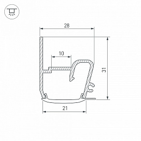 Профиль для контурной подсветки натяжного потолка Arlight STRETCH 040701