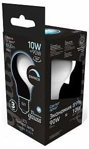 Лампа светодиодная Gauss 1022 E27 10Вт 4100K 102202210-D