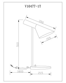 Настольная лампа офисная Moderli Turin V10477-1T