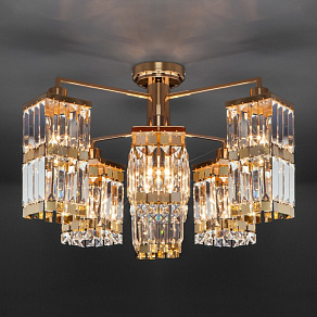 Потолочная люстра Eurosvet Barra 10100/8 золото/прозрачный хрусталь Strotskis
