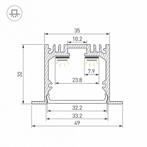 Профиль встраиваемый Arlight LINIA 060868