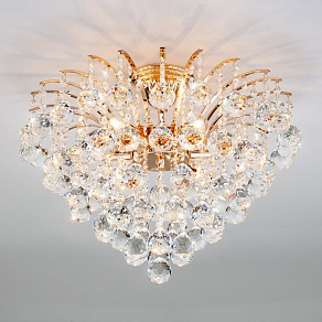 Потолочная люстра Eurosvet Ostiniya 3299/6 золото/прозрачный хрусталь Strotskis