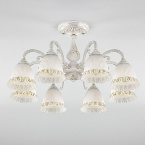 Люстра на штанге Eurosvet Campina 60107/8 белый с золотом