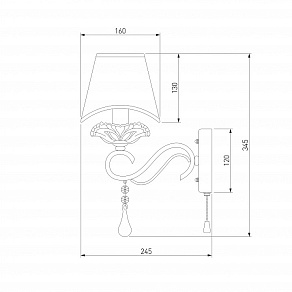 Бра Eurosvet Kelly 10085/1 хром/прозрачный хрусталь Strotskis
