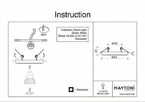 Встраиваемый светильник Maytoni Metal DL302-2-01-CH