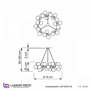 Подвесная люстра LUMINA DECO Marsiada LDP 6033-25 BK