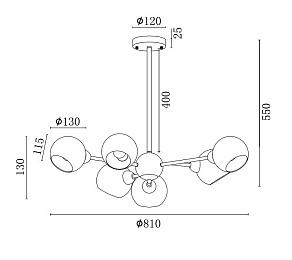 Люстра на штанге Freya Sherry FR5121PL-06G