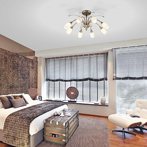 Люстра на штанге Eurosvet Ginevra 30280/8 античная бронза