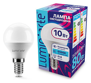 Лампа светодиодная Luminarte  E14 10Вт 6500K LSTD-G45-10W6KE14