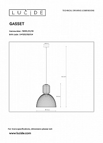 Подвесной светильник Lucide Gasset 78395/01/33