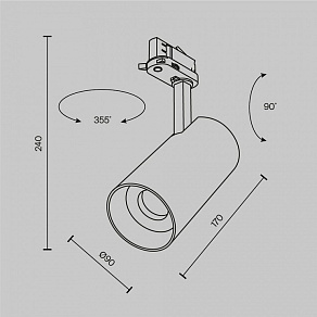 Накладной светильник Maytoni Technical Focus Led TR197-3-40WCCT-M-B