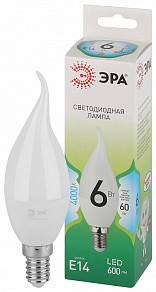 Лампа светодиодная Эра Green Line E14 6Вт 4000K LED BXS-6W-840-E14 GL