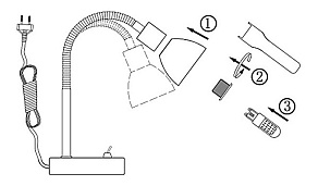 Настольная лампа офисная Globo Helios 56045-1T
