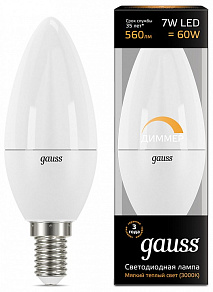 Лампа светодиодная Gauss 1031 E14 7Вт 3000K 103101107-D