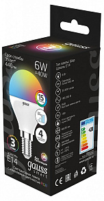 Лампа светодиодная Gauss 406 E14 6Вт 3000-6500K 105101406