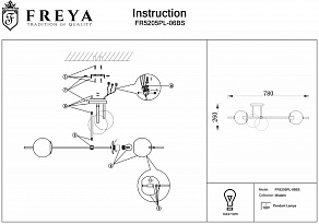 Люстра на штанге Freya Damask FR5205PL-06BS