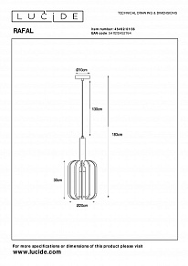 Подвесной светильник Lucide Rafal 45492/01/36