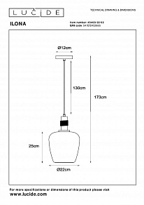 Подвесной светильник Lucide Ilona 45408/22/62