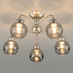 Люстра на штанге Eurosvet Fabia 30148/5 серебро