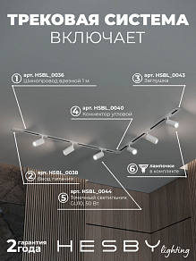 Комплект трековый Hesby Lighting Skylite №3 HSBL_kompl_S003_VL2W4K
