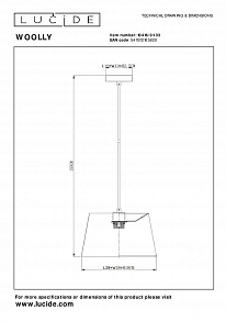 Подвесной светильник Lucide Woolly 10416/01/33