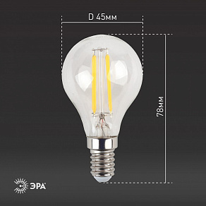 Лампа светодиодная Эра  E14 7Вт 2700K F-LED P45-7W-827-E14