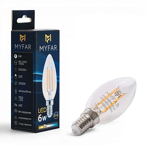 Лампа светодиодная MyFar Базис E14 E14 6Вт 3000K MB1001E14-6W3K