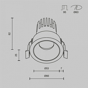 Встраиваемый светильник Maytoni Dip DL115-10W-4K-B