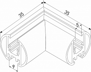 Соединитель угловой L-образный для треков накладных Elektrostandard Mini Magnetic a067578