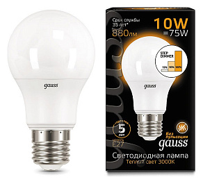 Лампа светодиодная Gauss LED A60 E27 10Вт 3000K 102502110-S