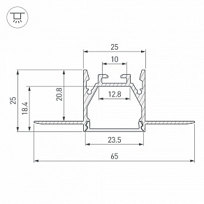 Профиль встраиваемый Arlight LINIA25 053806