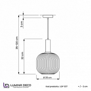 Подвесной светильник LUMINA DECO Gato LDP 1217-1 WT+BK
