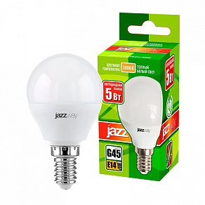 Лампа светодиодная Jazzway  E14 5Вт 3000K PLED-ECO-G45 5w E14 3000K