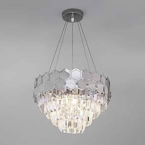 Подвесной светильник Eurosvet Ariana 10113/5 хром/прозрачный хрусталь Strotskis