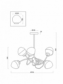 Люстра на штанге Freya  FR8017PL-06MG