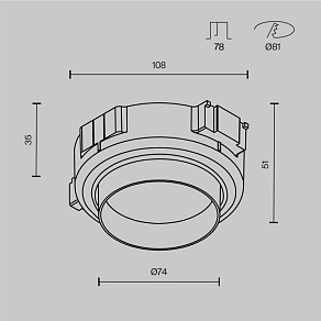 Встраиваемый светильник Maytoni Technical  DL144-GX53-W