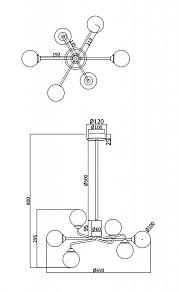 Люстра на штанге Freya Alexis FR5120PL-06G