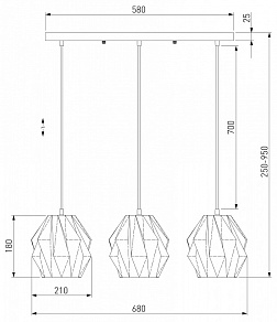 Подвесной светильник Eurosvet Moire 50137/3 черный