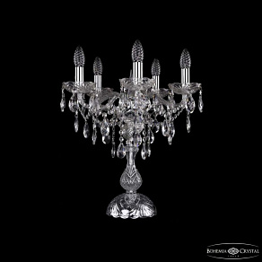 Настольная лампа декоративная Bohemia Ivele Crystal 1415 1415L/5/141-47 Ni