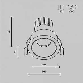 Встраиваемый светильник Maytoni Technical Dip DL123-10W-4K-W