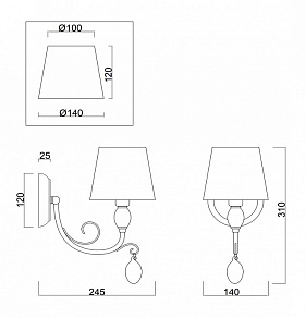 Бра Freya Peta FR2004WL-01BZ