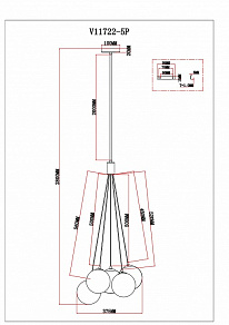 Подвесная люстра Moderli Renny V11722-5P