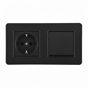 Блок с розеткой и выключателем Arte Milano SET16-2 SET16-2-40-1-30-1 black