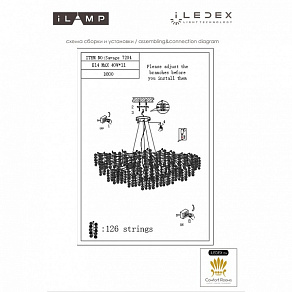 Подвесная люстра iLamp Savage 7204-D800 GD