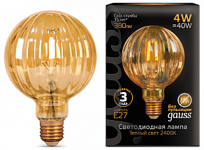 Лампа светодиодная Gauss Filament E27 4Вт 2400K 147802004