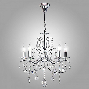Подвесная люстра Eurosvet Симфония 10059/5 хром/прозрачный хрусталь Strotskis