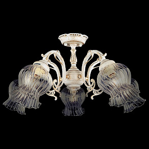 Люстра на штанге Eurosvet 9550 9550/5 белый с золотом