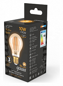 Лампа светодиодная Gauss Filament E27 10Вт 2400K 102802010